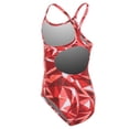 thumbnail image 2 of Arena Girls' Shattered Glass Maxlife Sporty Thin Strap Racer Back One Piece Swimsuit (22, Fluo Red), 2 of 2