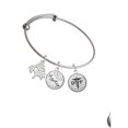 thumbnail image 2 of Delight Jewelry Silvertone Domed Black DNP Silvertone Let Things Go Tree Charm Bangle Bracelet, 2 of 4