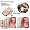 thumbnail image 6 of Zipper Wallet Case Compatible with Samsung Galaxy S22 Ultra Case Wallet for Women, Card Holder & Crossbody Wrist Strap Stand PU Leather Case for Samsung Galaxy S22 Ultra Phone Case - Rosegold, 6 of 8