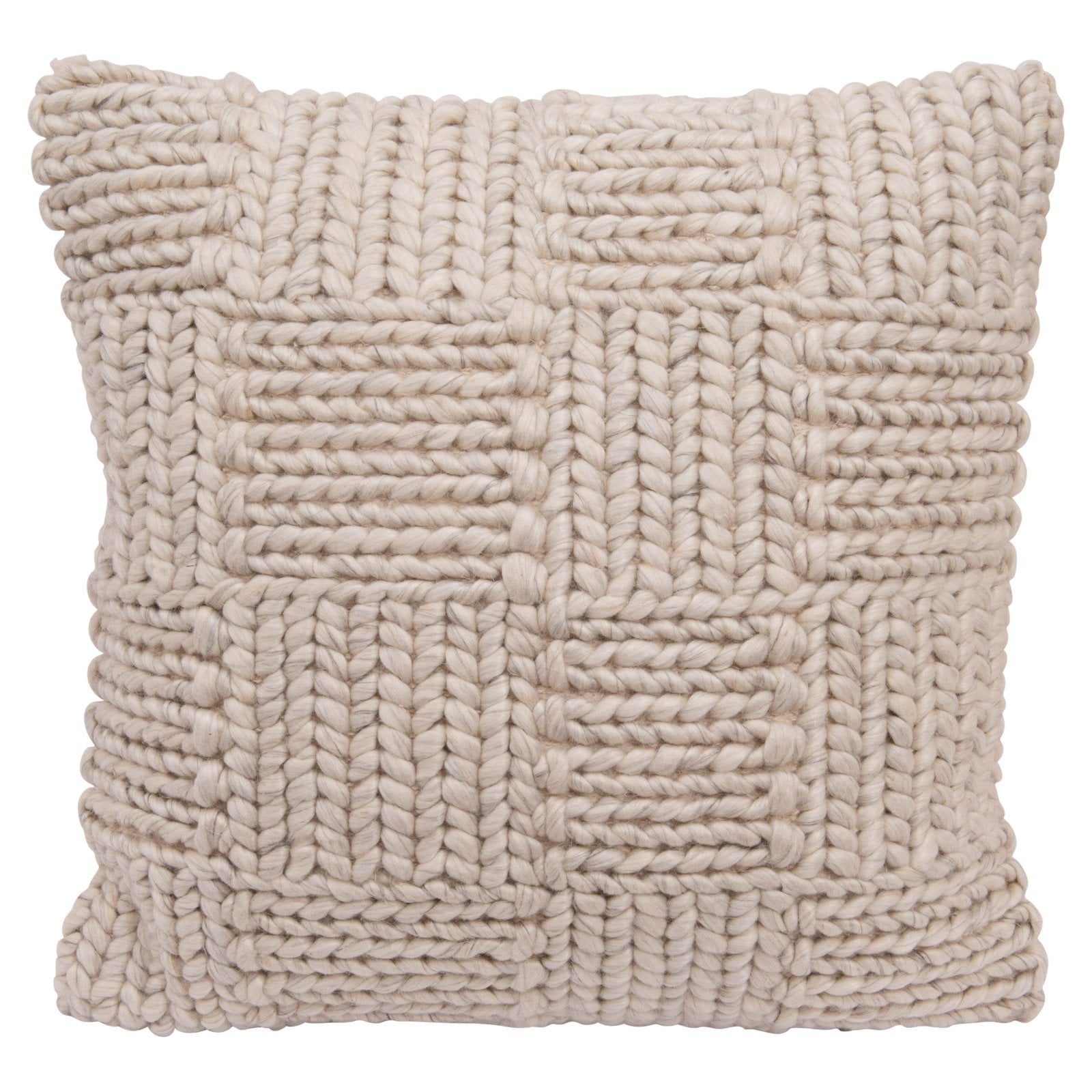 Photo 1 of 3R Studios Square Wool Knit Pillow in Cream
