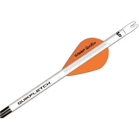 New Archery Products Quikfletch 2 3 Vane Fletching Orange/White Vanes