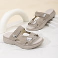 thumbnail image 4 of Wensltd Comfortable Wedge Sandals Women Summer Soft Soled Solid Color Casual Outdoor Beach Walking Comfort Slippers Beige, 4 of 7