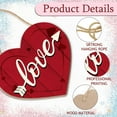 thumbnail image 3 of Ymaotrade Valentines Day Wooden Door Signs Decoration, Red Heart-Shaped Love Hanging Sign Happy Valentines Day Wall Plaque for Wedding Window Bedroom Decor Indoor Outdoor 12"×11", 3 of 7