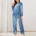 thumbnail image 2 of Fotbe Snowflakes1 Conjunto de Pijama de Manga Larga para Mujer con Estampado, Ropa de Dormir de 2 Piezas, Conjunto de Casa Suave y Cómodo con Bolsillos-Small, 2 of 7
