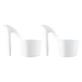 thumbnail image 3 of Pot de Fleurs en Forme de Talon Haut pour Jardin Intérieur Extérieur Ornements de Table Patio Blanc, 3 of 9