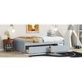 thumbnail image 6 of Bed Frame Twin Size Bed with 2 Drawers, Solid Rubber Wood Bed,Grey,Platform Bed Frame, 6 of 13