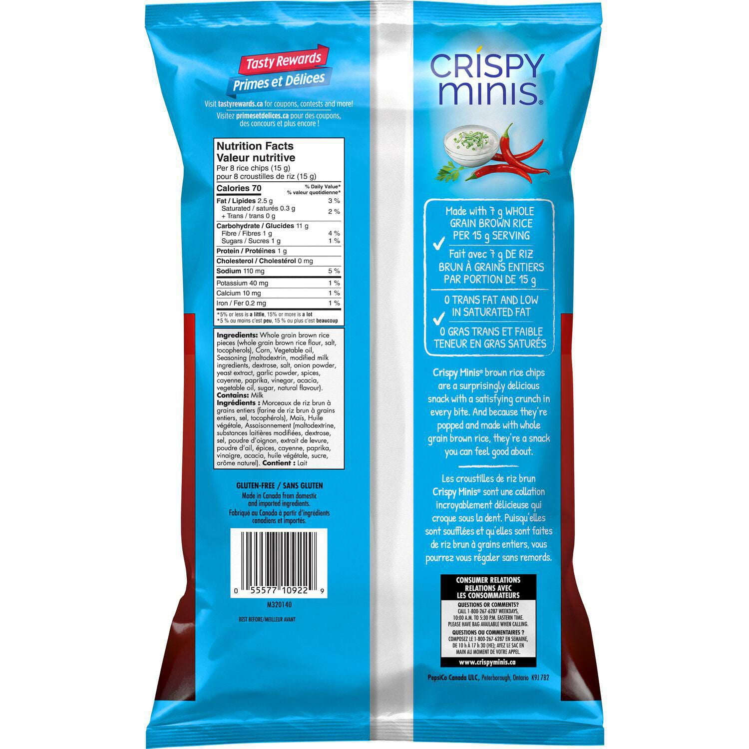 Quaker Crispy Minis Croustilles de riz brun Saveur Buffalo Ranch