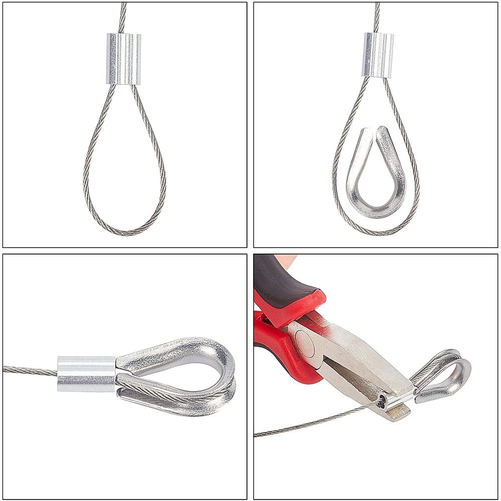 Jewelry Findings with Tiger Tail Wire Aluminum Slide Charms/Slider Beads and 304 Stainless Steel Wire Guardian and Protectors DIY
