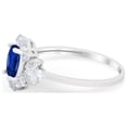 thumbnail image 2 of Vintage Art Deco Oval Blue Sapphire CZ Wedding Ring 925 Sterling Silver Size 7, 2 of 7