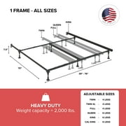 Hollywood Low Profile Premium Lev-R-Lock Bed Frame, All Sizes