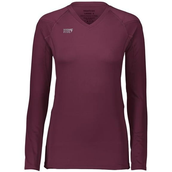 High Five 342212.745.3XL Ladies Truhit Long Sleeve Jersey, Maroon - 3XL