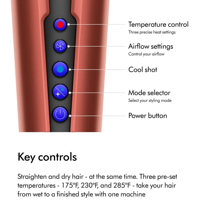Dyson Restored Airstrait™ Straightener Strawberry Bronze Pink Wet
