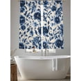 thumbnail image 5 of Navy Blue Botanical Peony Sheer Curtains 63 Inch Length 2 Panels Set, Vintage Floral Blossom Voile Window Treatment Rod Pocket Curtains Sheers Drapes for Bedroom/Living Room/Kitchen 52x"63"x2, 5 of 7