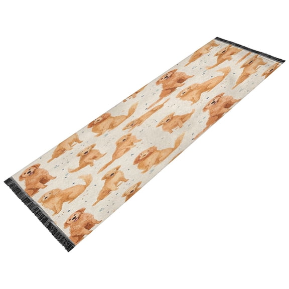 Vintage Modern Runner Rug,Non Slip Machine Washable 72"x23.5" Polyester Material Pet-Friendly Durable,Applicable to Entryway Rug Living Room Rug Puppy Smile