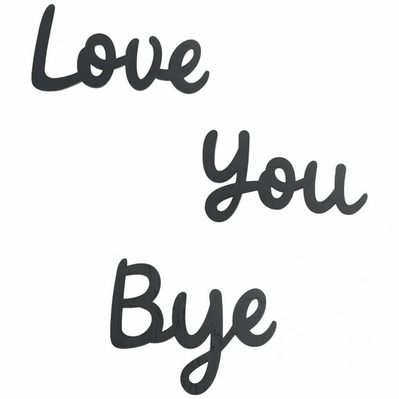 LAMIRO Wooden Script Sign Hallway Home Door -Love You Bye Sign Above Door,Wood Entryway Decor Door Topper,Family Wall Art Modern for Valentine's Decoration with Glue Point