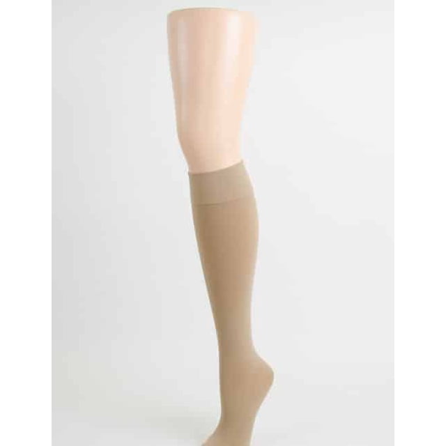 Legend MicroFiber Opaque, Knee High, 20-30mmHg Stockings (Medium, Natural)
