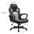 thumbnail image 6 of Lacoo Faux Leather Computer Gaming Chair Office Desk Chair with Lumbar Support, White, 6 of 7
