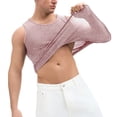 thumbnail image 5 of Fengqque Men's Sequin Tank Top Sparkly Metallic Sleeveless T Shirt Fitness Workout Summer Slim Fit Party Top Pink M(M), 5 of 5