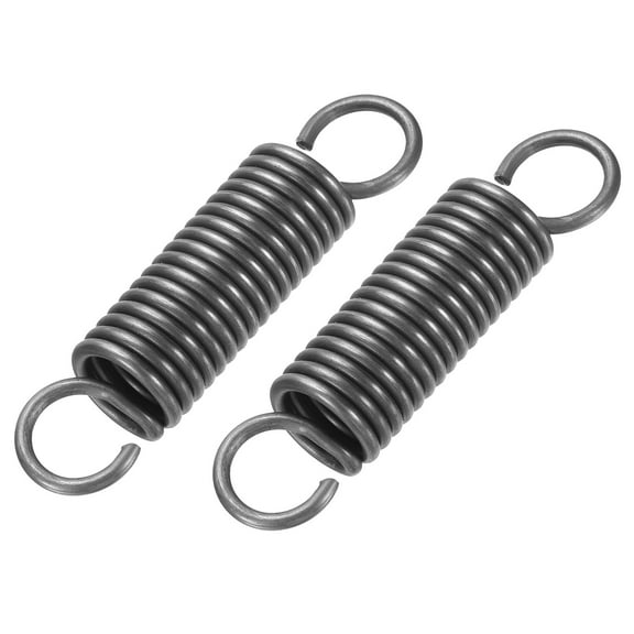 Uxcell Extension Spring, 2pcs Wire Diameter 0.1", OD 0.7", Free Length 3.2" Spring Steel Dual Hook Tension Springs, Grey