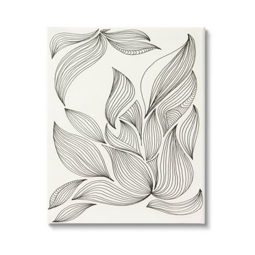 Stupell Industries Curved Stripes Pattern Botanical Design Graphic Art Gallery Wrapped Canvas Print Wall Art, Design by Regina Moore
