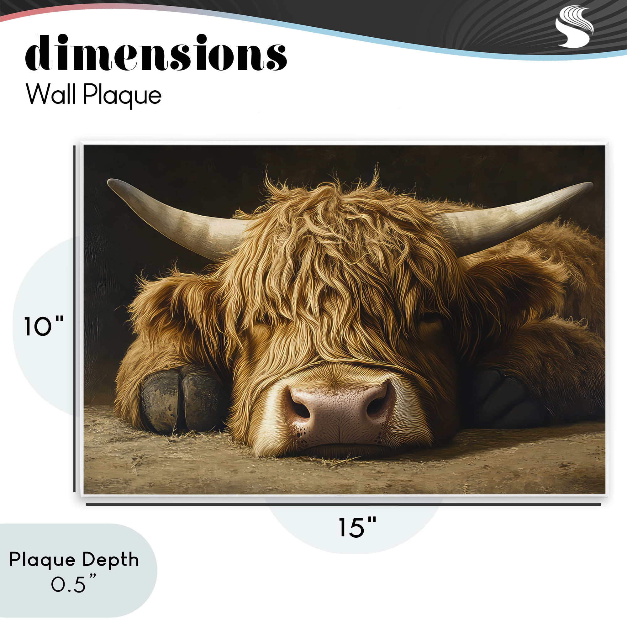 Stupell Industries Sleeping Highland Cow & Hoof Wall Plaque Art, design by The Wands Want