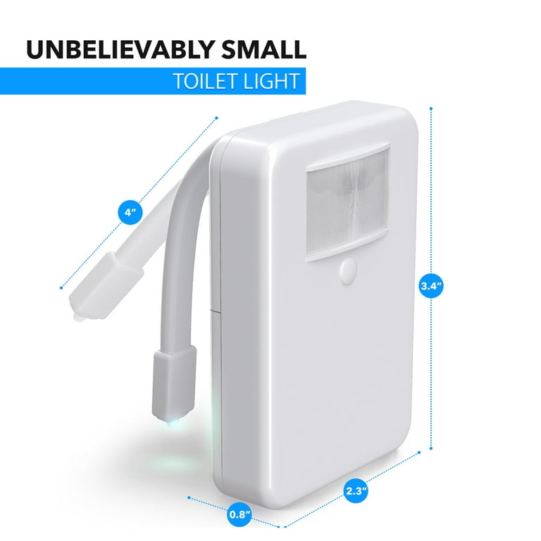 LumiLux Toilet Light Motion Detection, 16-Color Bowl Light, Light Detection, Internal Memory (White) Walmart.com