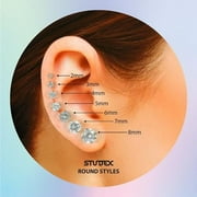 STUDEX Sensitive Cubic Zirconia Stud Earrings 3mm | Hypoallergenic and Nickel Safe for Sensitive Ears | Gold Plated Posts | High Fashion Earrings for Women and Men-PR-741-S