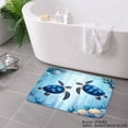 thumbnail image 3 of SPXUBZ Non Slip Flannel Floor Mat with Blue Sea Turtle and Seashell Design for Bathroom Kitchen Bedroom Decor 16x24 inch, 3 of 5