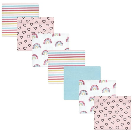 Luvable Friends Hudson Baby Flannel Receiving Blankets 7pk, Rainbow Joy