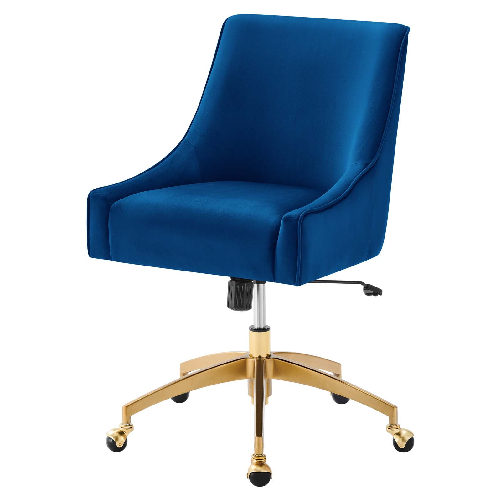 Computer Work Desk Chair, Blue Navy, Velvet, Modern Contemporary, Home
