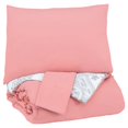 thumbnail image 1 of Benjara BM226589 Ensemble de Couette Réversible en Tissu avec 1 Faux Volants&44; Rose - Taille Réelle, 1 of 5