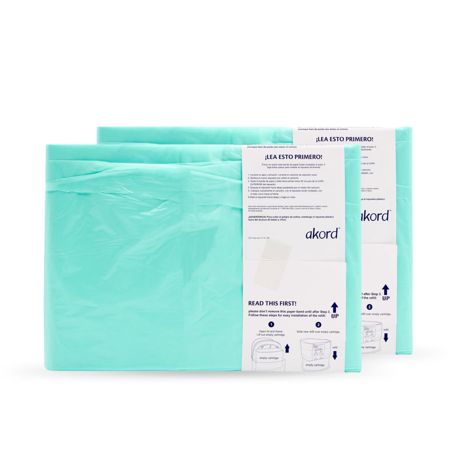 Janibell Liner Refills for 330 Series, Green, Lightly Scented, 2 Count (Pack of 1)