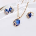 thumbnail image 6 of UDIYO Women Jewelry Set Shiny Water-Drop Shape Rhinestone Necklace Earrings Ring Gift, 6 of 7