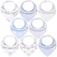 thumbnail image 1 of Baberos tipo bandana para bebés KeaBabies de algodón orgánico, paquete de 8, 1 of 9