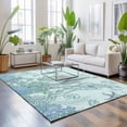 thumbnail image 3 of Area Rugs 3'x5', Ocean Coral Carpet Runner Indoor Outdoor Rugs Home Decor Aesthetic, Summer Coastal Sea Starfish Conch Blue Green Non Slip Mats Washable Accent Rug for Living Room Bedroom, 3 of 8