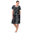 thumbnail image 3 of Aria Women's 100% Cotton Raglan Sleeve Smocked Neck Sleepwear 40" Gown, Sizes XS-5X, 3 of 8