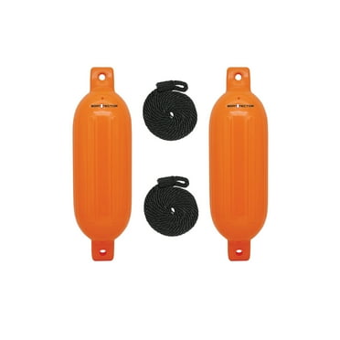 Extreme Max 3006.7611 BoatTector Inflatable Fender Value 2-Pack - 8.5" x 27", Neon Orange