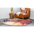 thumbnail image 3 of Unique Loom Estrella Collection Modern Abstract Round Rug, 8 Feet, Pink/Navy Blue, 3 of 5