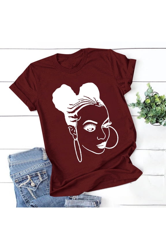 Womens Shirts Fashion Women's Print Graphic Cute Tee Shirt Funny T Shirt Tops