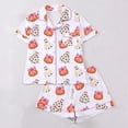 thumbnail image 2 of OOOUM Girls Short Sleeve Lounge Set Kids Sweet Button Down Sleep Set Toddler Lightweight Comfortable Outfits Two Piece Set 4-5 Years, 2 of 9