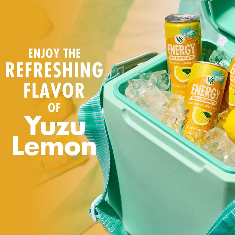 V8 Energy Yuzu Lemon Energy Drink, 8 fl oz Can, 6 pack - Walmart.com