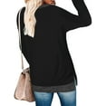 thumbnail image 2 of TEMOFON Women Long Sleeve Shirts Crewneck Tunic Tops Fall Casual Loose Sweatshirts Trendy Side Split Loose Shirtss for Women, 2 of 4