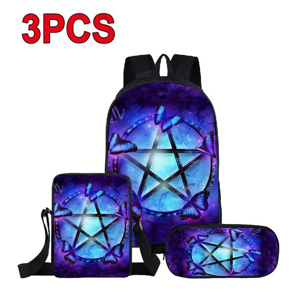 OLOEY 3PACK Butterfly Girls Backpack and Lunch Bag Set for Elementary