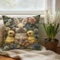thumbnail image 6 of Uutvery Lint Short Pile Easter Pillowcase, Soft Cozy Decorative Cover Sofa Bed Couch, Knit Pattern Home Decor, 18x18 Inches, 6 of 7