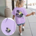 thumbnail image 2 of NOLDARES Girls Short Sleeve print T Shirts Athletic Crewneck Basic Tees for Kids(Light Purple,7-8 Years), 2 of 6
