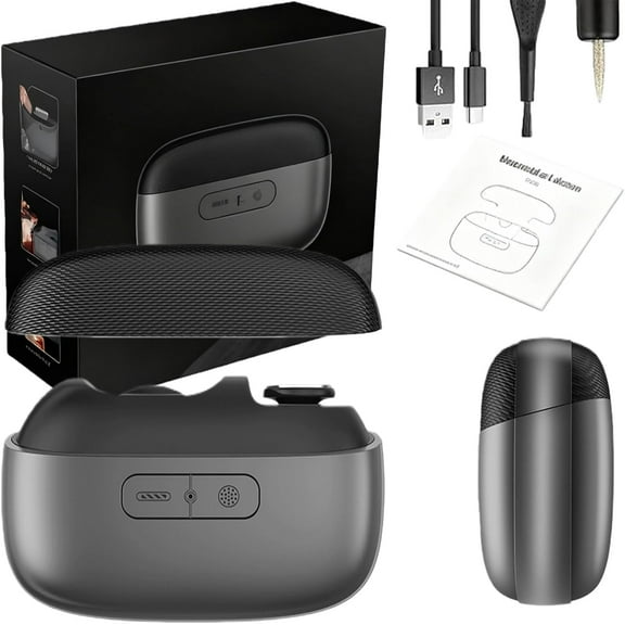 Hewelth Easyclip Smart Nail Clipper, Hand & Foot Compatible Hewelth Electric Nail Clipper, 3-in-1 Multi-Functional Smart Nail Clippers for Seniors Led Light Scraps Storage(Black)