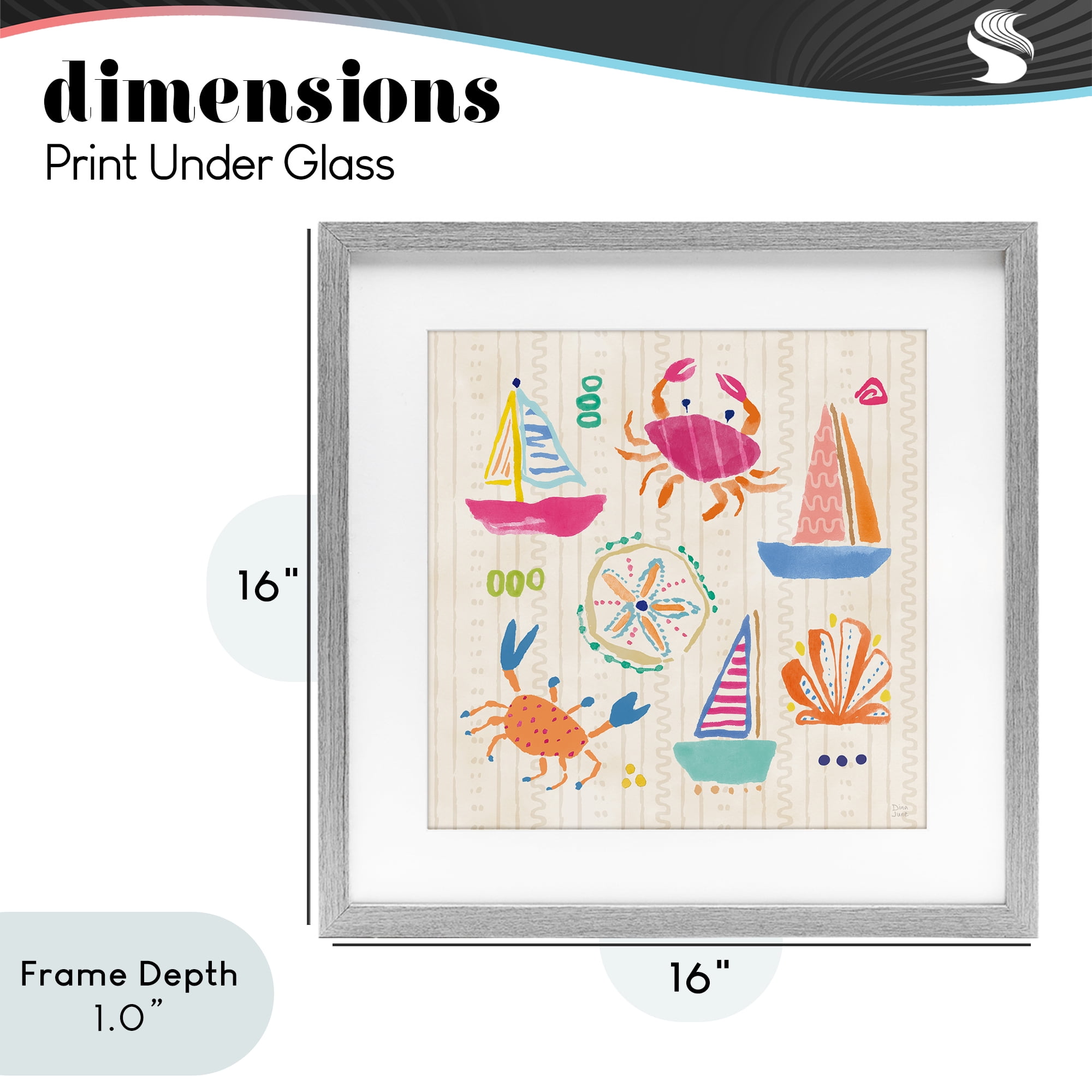 Stupell Industries Nautical Fine In The Sunshine Gray Framed Print Under Glass, design by Dina June