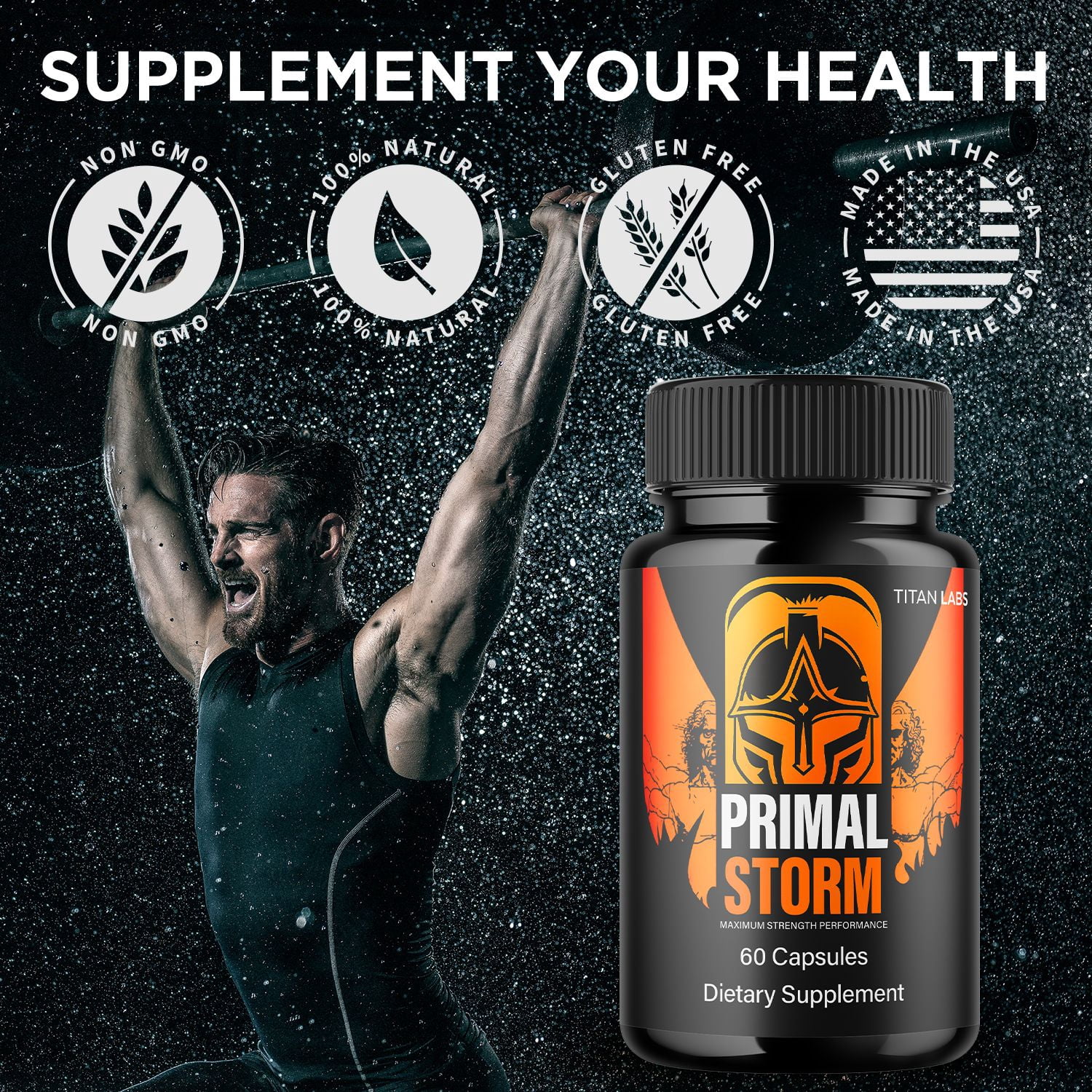 Primal Storm Advanced Formula Natural Supplement Pills for Max Strength PrimalStorm 180 Capsules