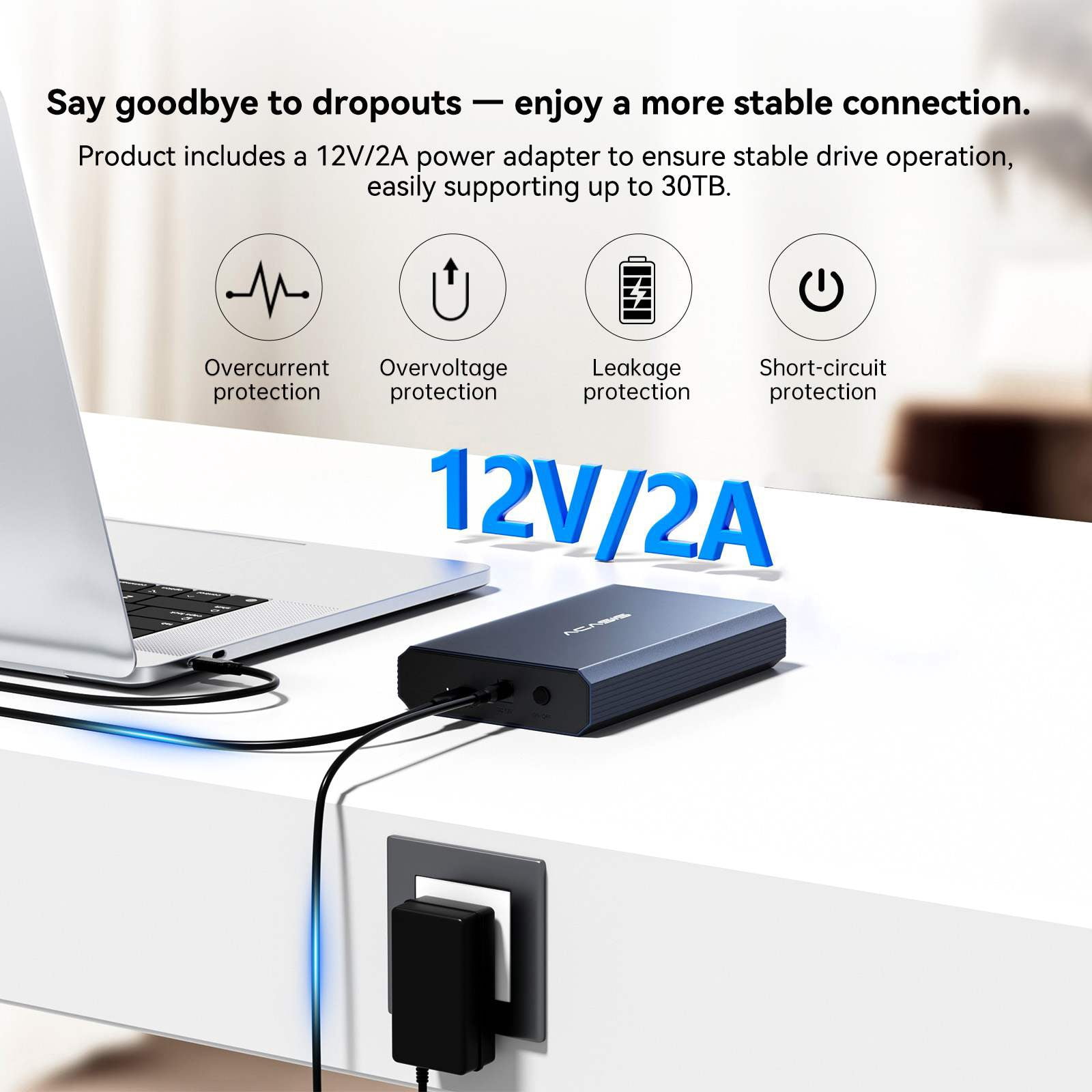 Acasis 10Gbps USB 3.2 Gen 2 SATA Hard Drive Enclosure for 3.5/2.5 Inch HDD/SSD, Tool-Free External Case (EC-7351Pro)