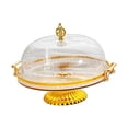 thumbnail image 4 of Decorative Kitchen Platter, Footed Pastry Display Server, Salad Bowl Cake Stand, Brown with Lid, 4 of 8